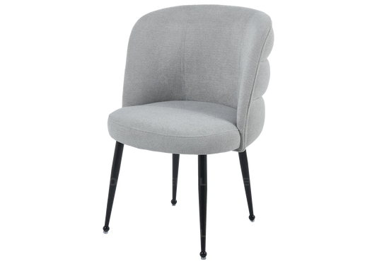 Chaise pied noir gris tissu effet lin LIZA New Design