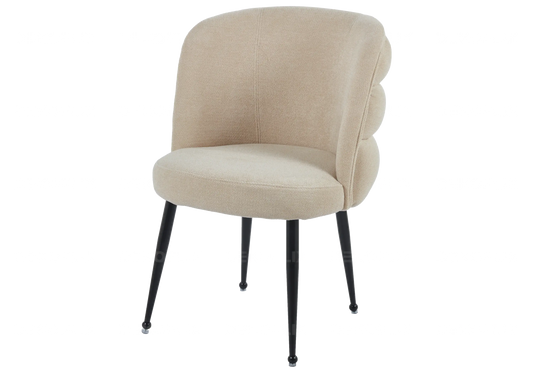 Chaise pied noir moka tissu effet lin LIZA New Design