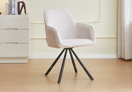 Chaise pied noir tissu taupe DALY New Design