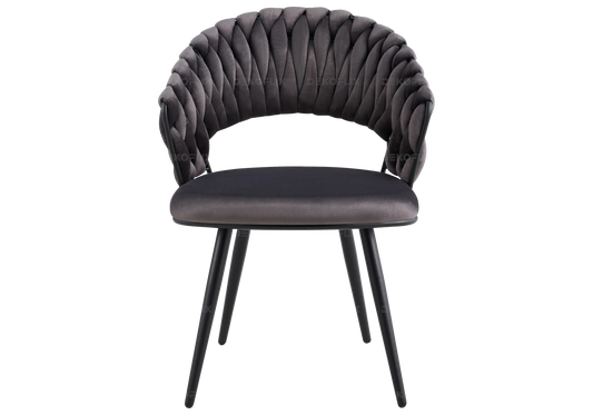 Chaise pied noir velours anthracite design LERY New Design