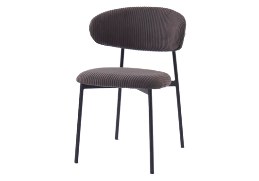 Chaise pied noir velours cotele gris ASNA New Design