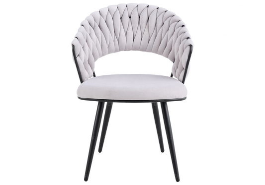 Chaise pied noir velours gris design LERY New Design