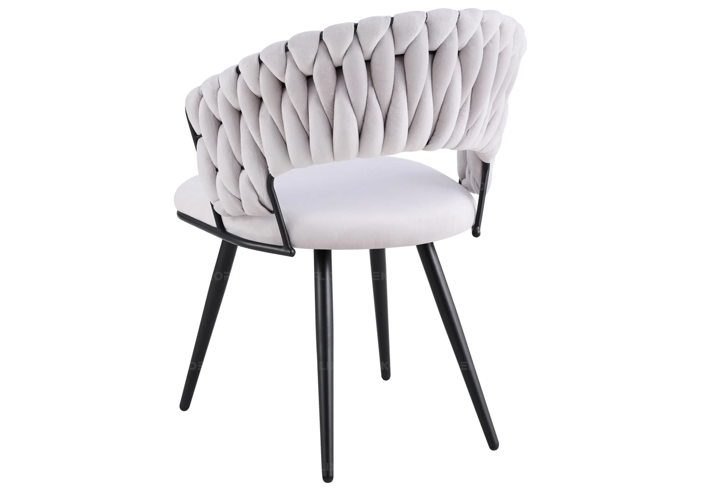 Chaise pied noir velours gris design LERY New Design
