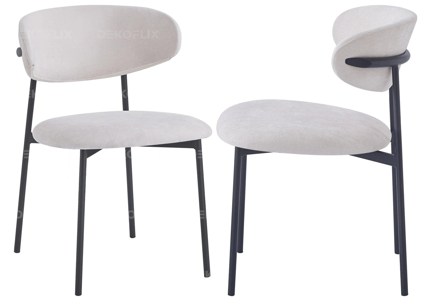 Chaise pied noir velours serge beige ASNA New Design