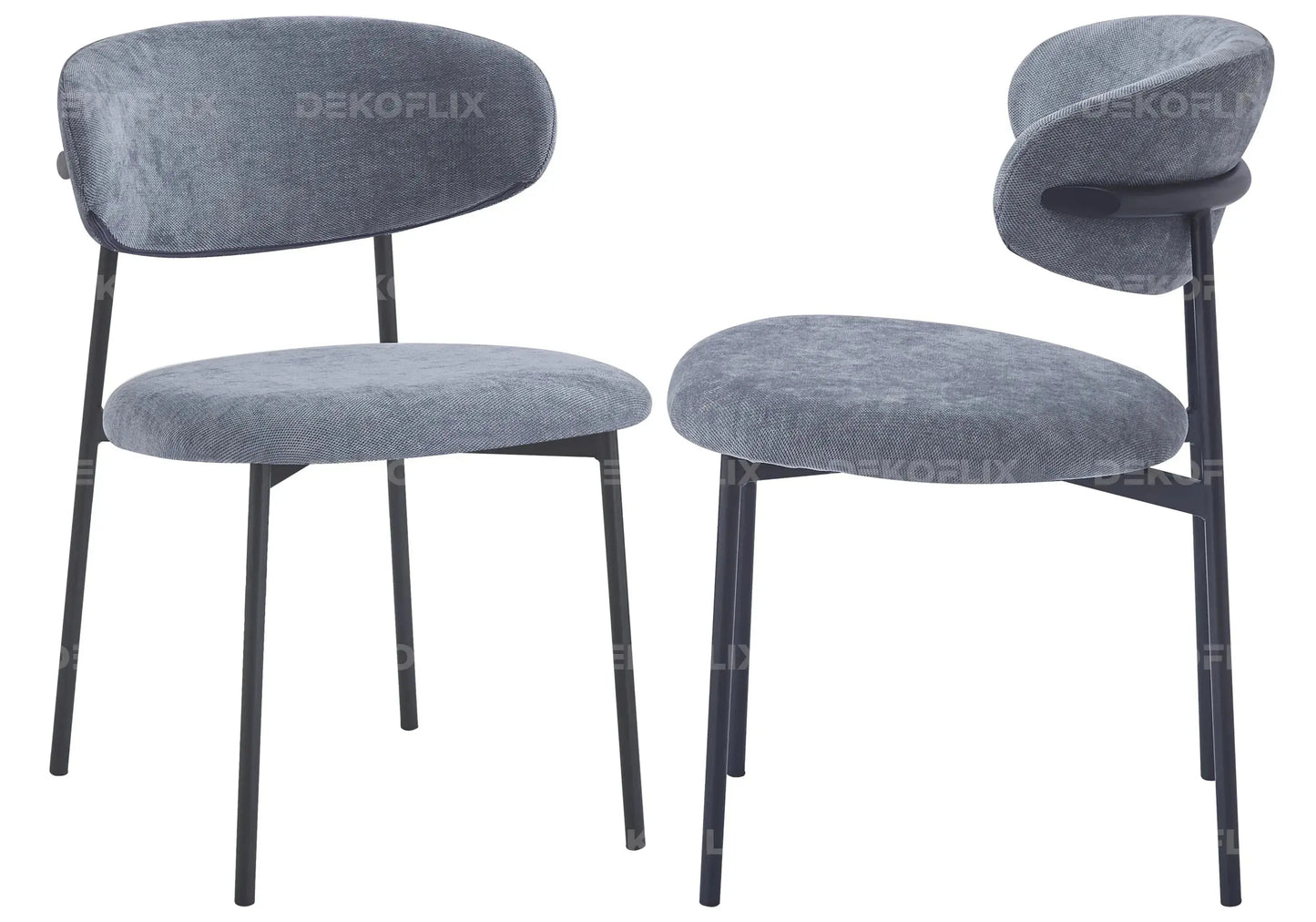 Chaise pied noir velours serge anthracite ASNA New Design
