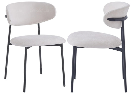 Chaise pied noir velours serge gris ASNA New Design