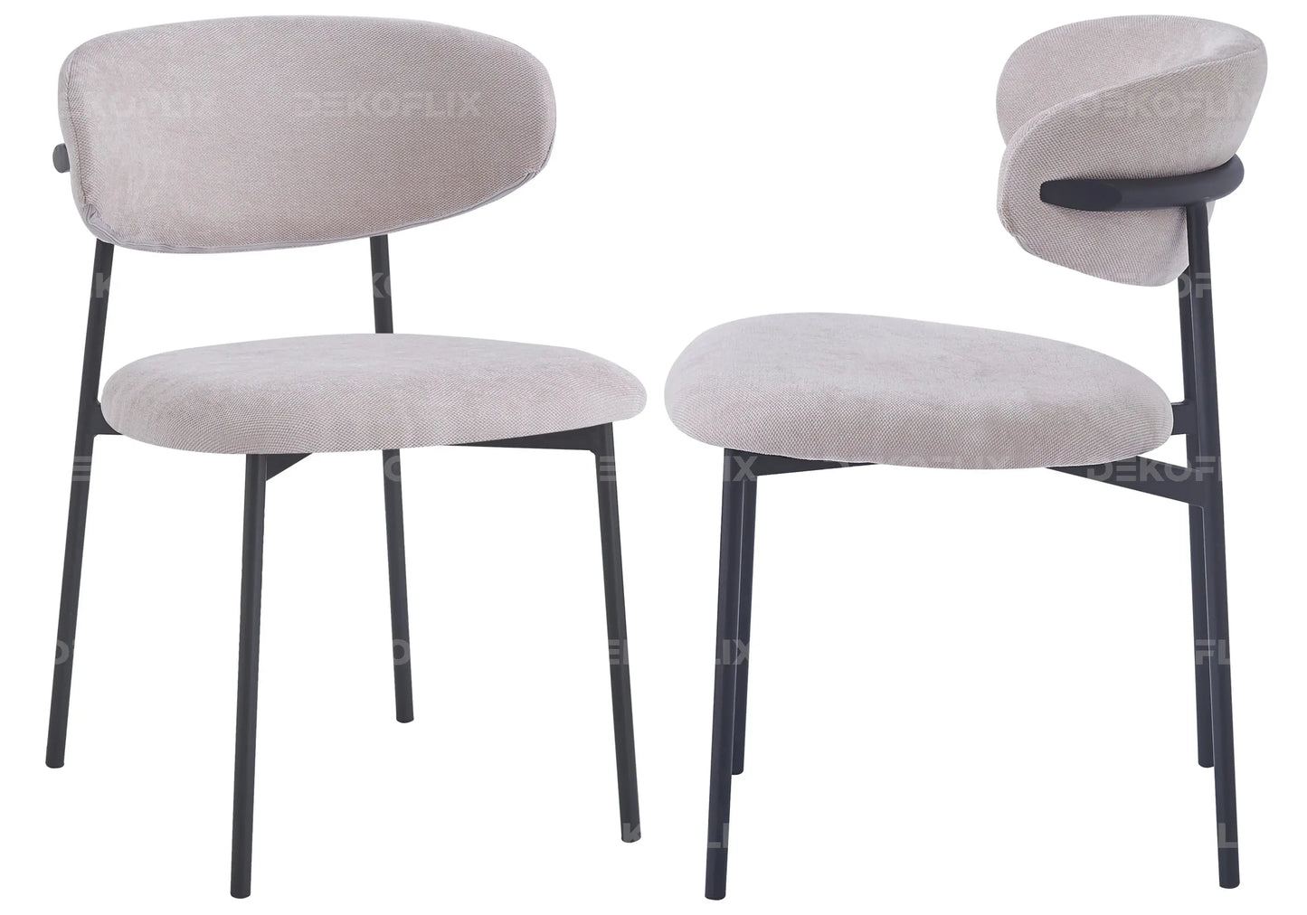 Chaise pied noir velours serge gris ASNA New Design