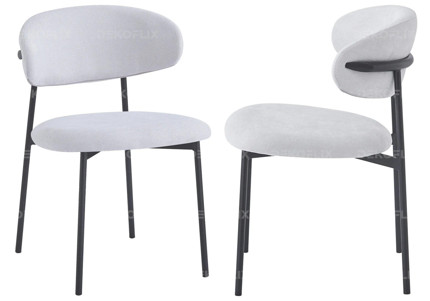 Chaise pied noir velours serge gris ASNA New Design