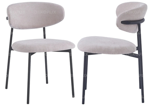 Chaise pied noir velours serge moka ASNA New Design