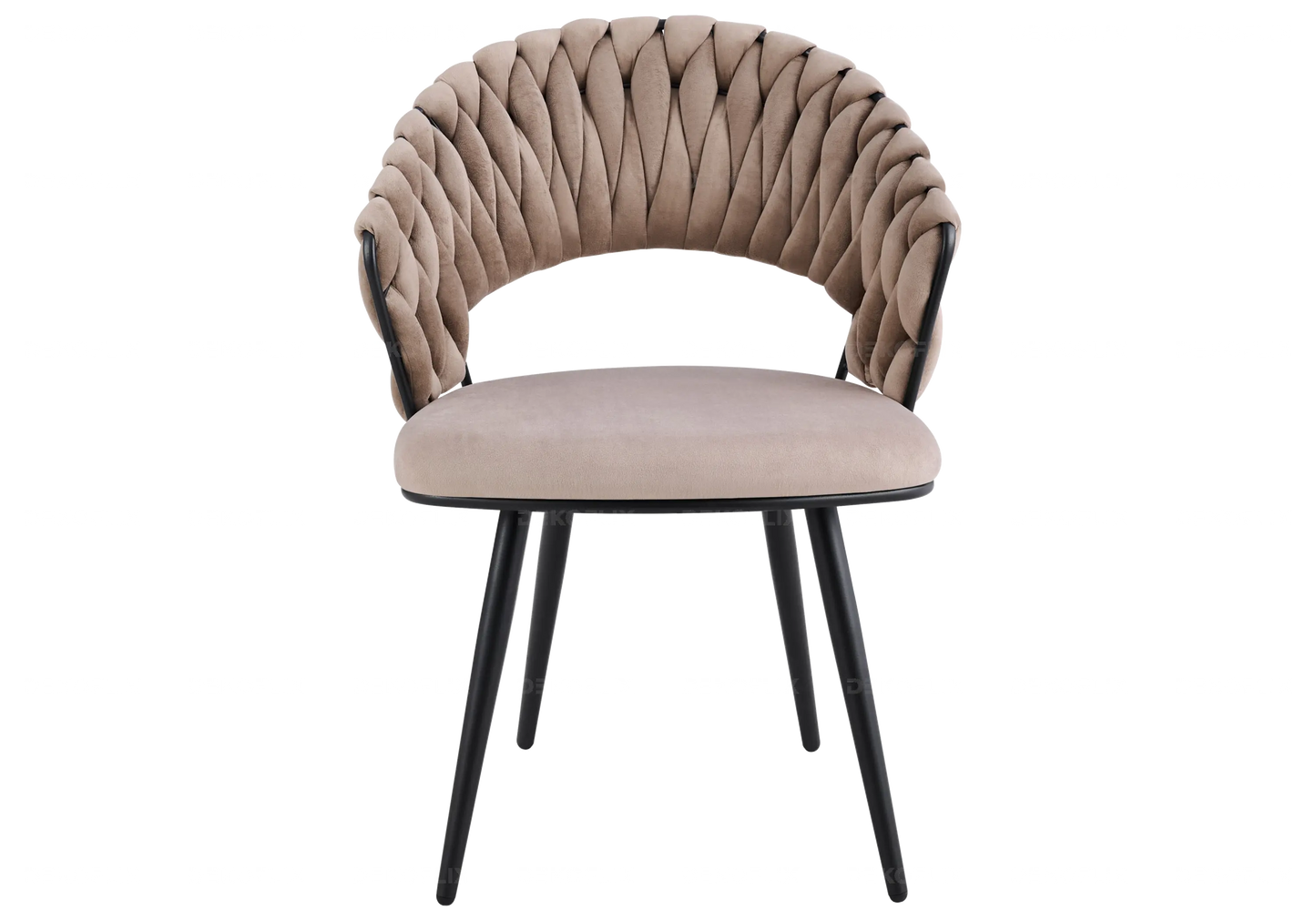 Chaise pied noir velours taupe design LERY New Design