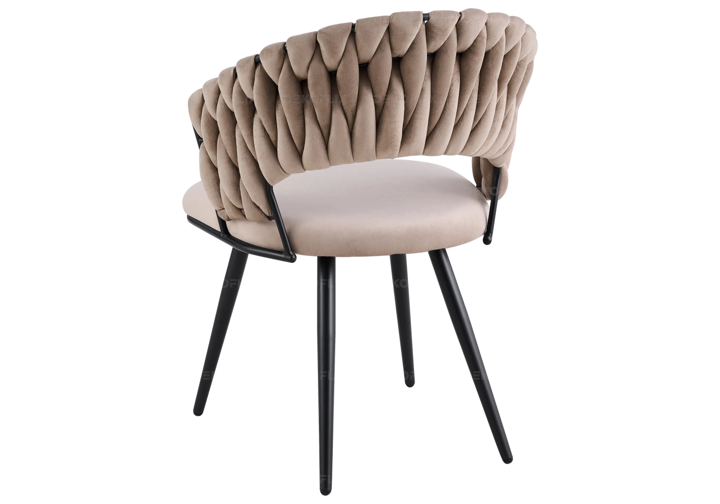 Chaise pied noir velours taupe design LERY New Design