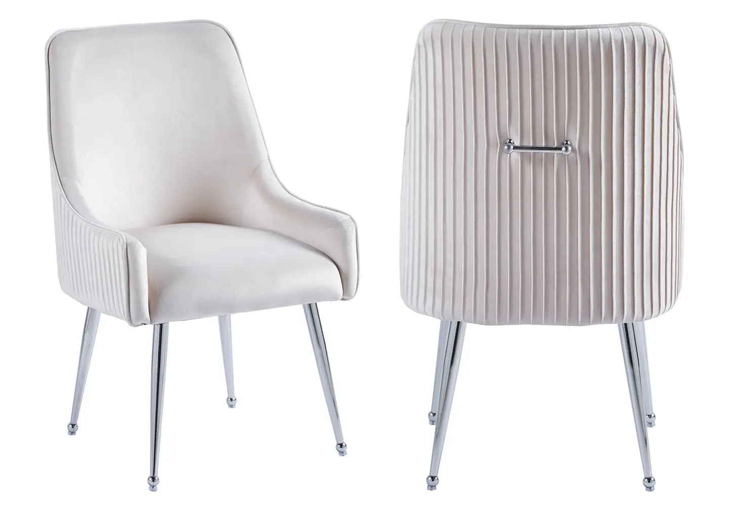 Chaise poignée chrome beige OPUS (Lot de 2) New Design