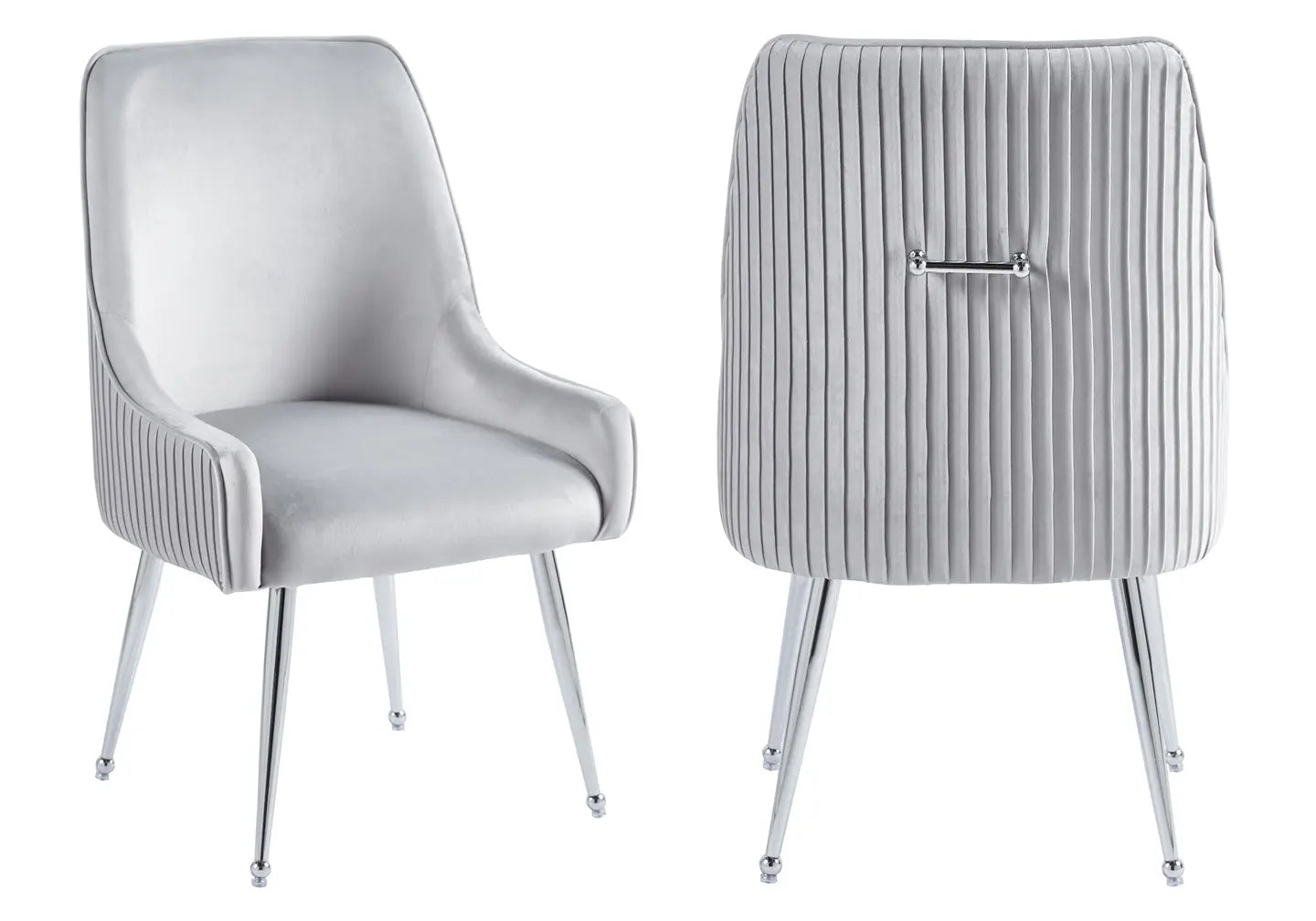 Chaise poignée chrome gris OPUS (Lot de 2) New Design