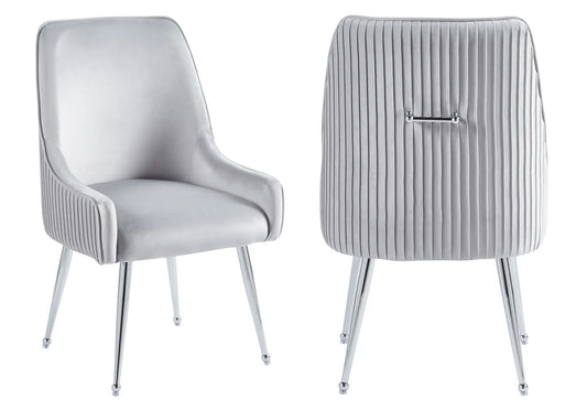 Chaise poignée chrome gris OPUS (Lot de 2) New Design
