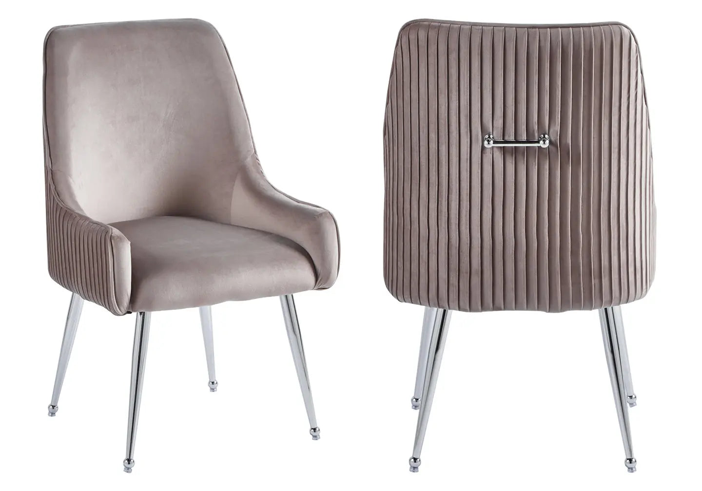 Chaise poignée chrome moka OPUS (Lot de 2) New Design