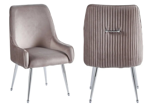 Chaise poignée chrome moka OPUS (Lot de 2) New Design