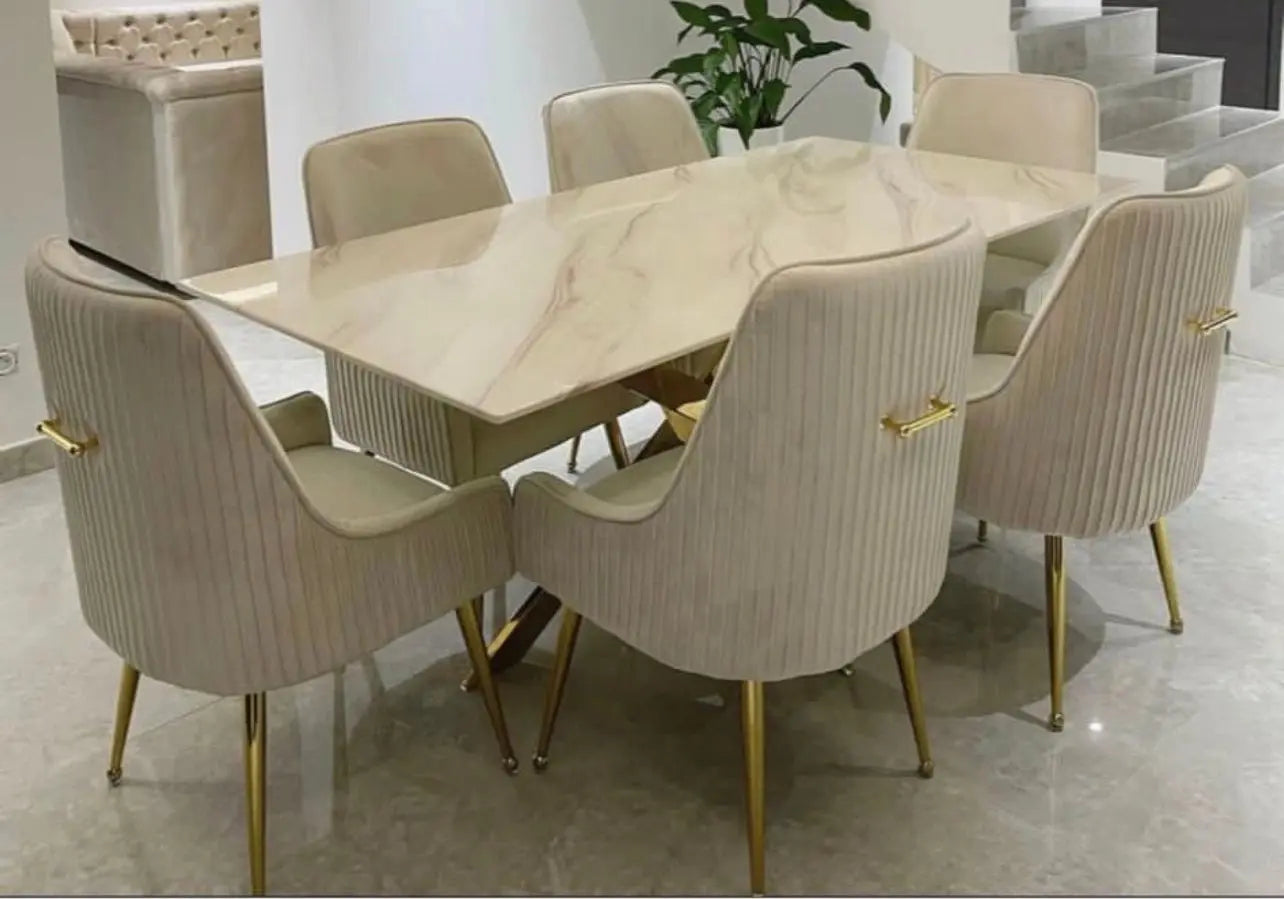 Chaise poignée dorée beige OPUS (Lot de 2) New Design