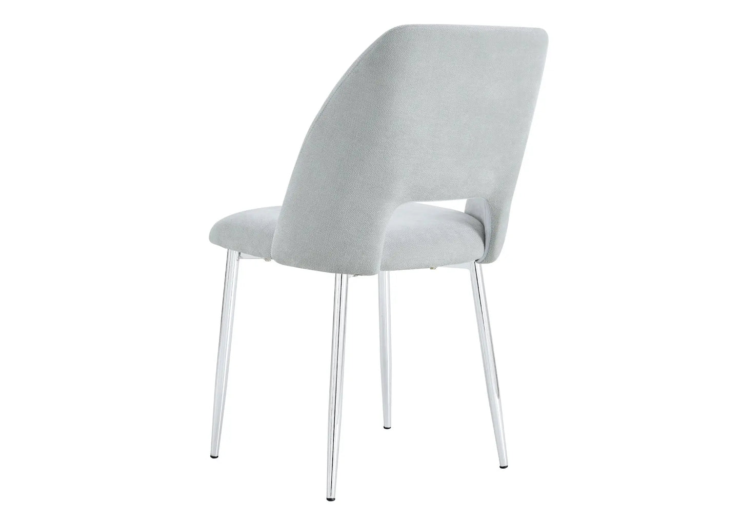 Chaise serge gris chrome LOUTSİ - DEKOFLIX