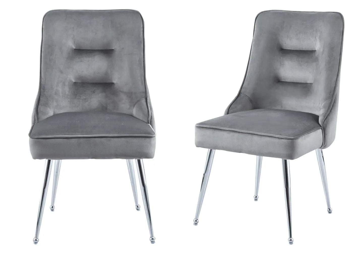 Chaise velours anthracite argent ZIP New Design