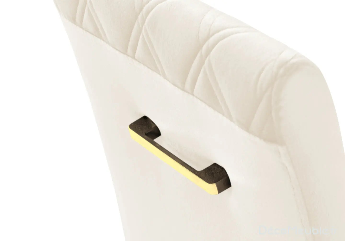 Chaise velours beige design doré AVA (lot de 6) New Design