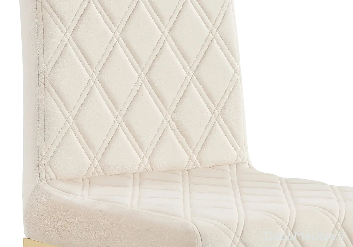 Chaise velours beige design doré AVA (lot de 6) New Design