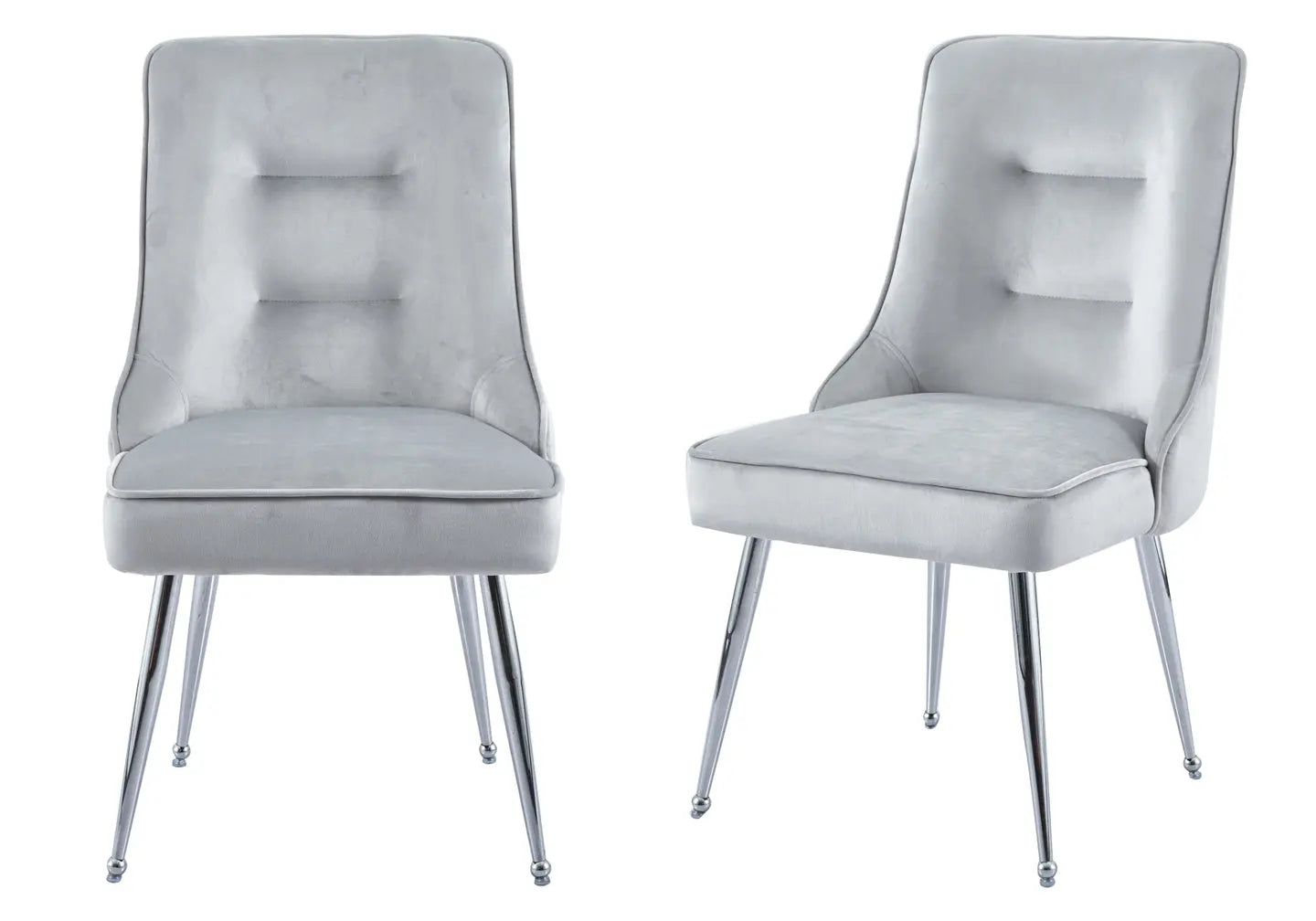 Chaise velours gris argent ZIP New Design