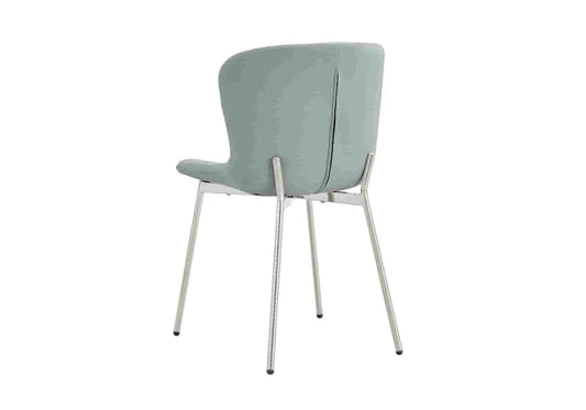 Chaise velours gris chromé ELEVEN (lot de 2) - DEKOFLIX