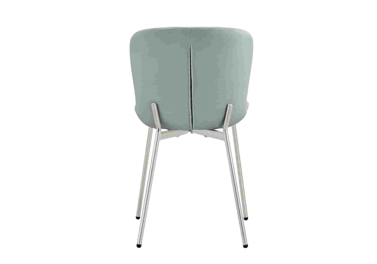 Chaise velours gris chromé ELEVEN (lot de 2) - DEKOFLIX