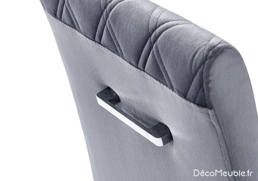 Chaise velours gris design AVA (lot de 6) New Design