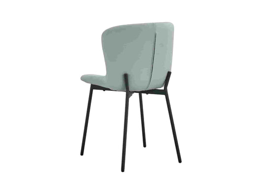 Chaise velours gris pied noir ELEVEN (lot de 2) - DEKOFLIX