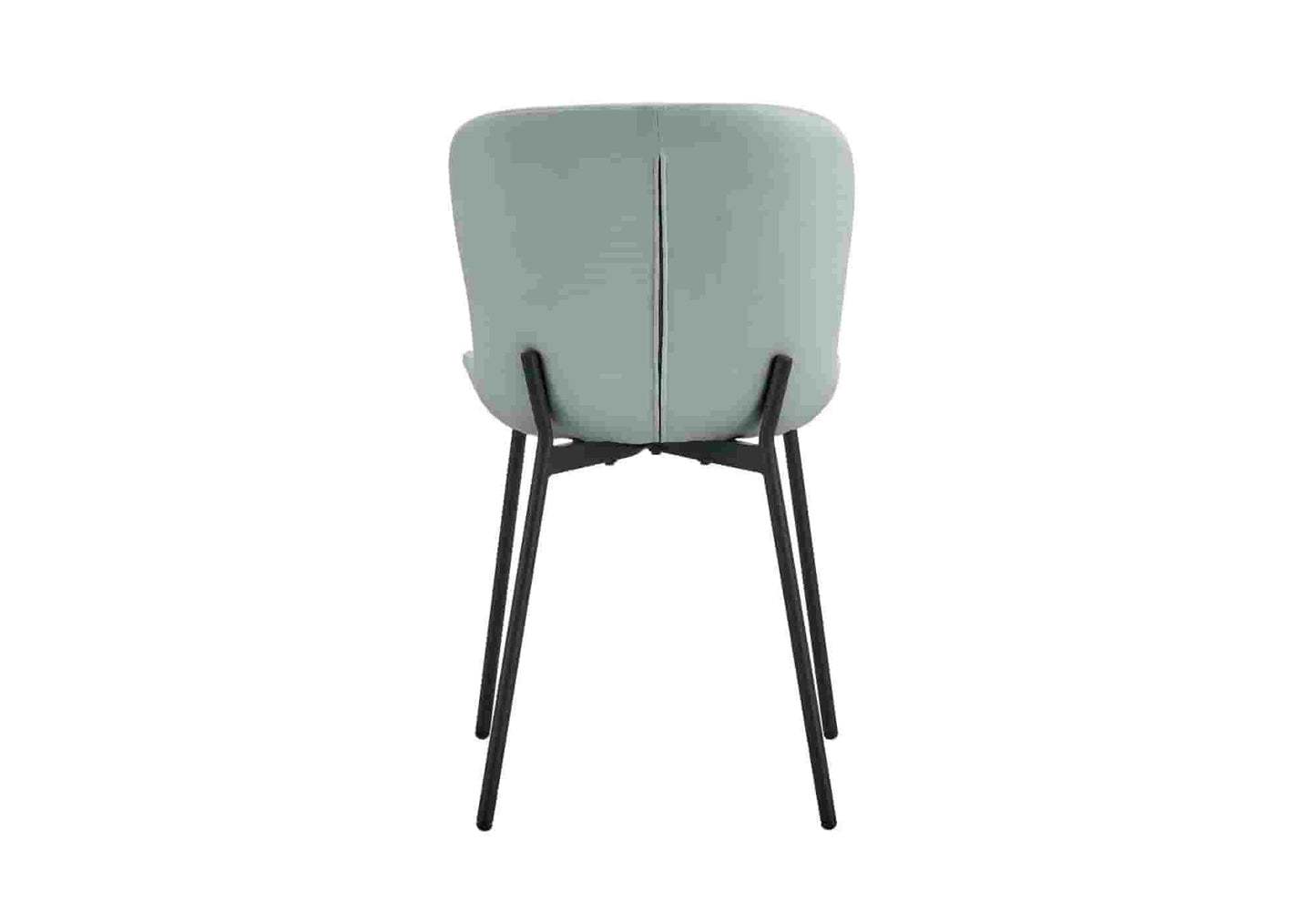 Chaise velours gris pied noir ELEVEN (lot de 2) - DEKOFLIX