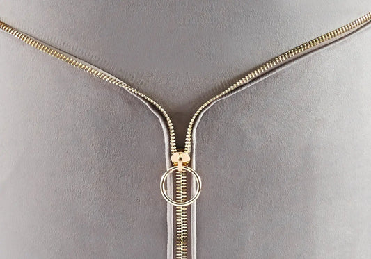 Chaise velours moka dorée ZIP New Design