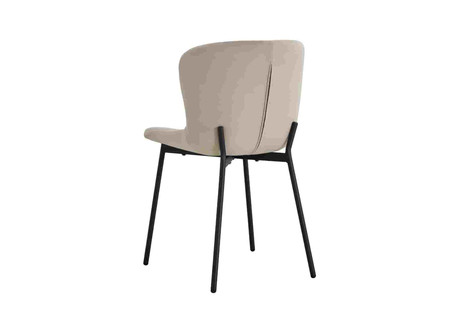 Chaise velours moka pied noir ELEVEN (lot de 2) - DEKOFLIX