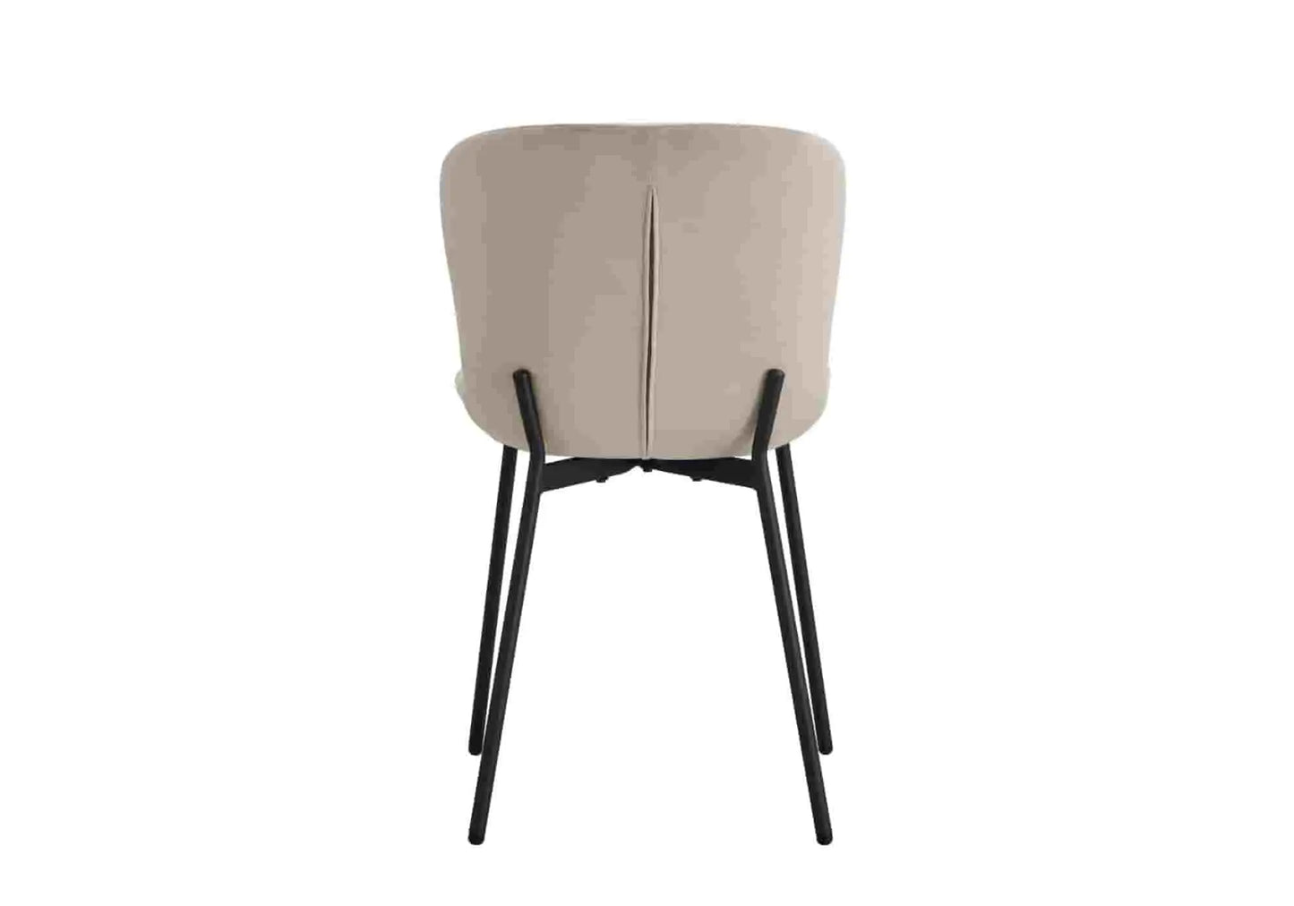 Chaise velours moka pied noir ELEVEN (lot de 2) - DEKOFLIX