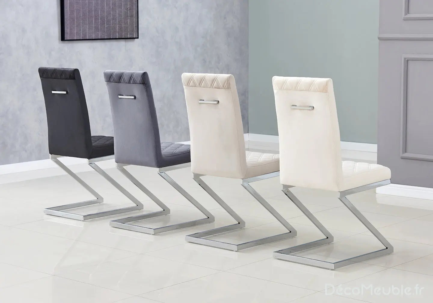 Chaise velours noir design AVA (lot de 6) New Design