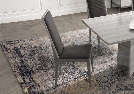 Chaise Gris Argent, Confort et Design - Collection Mia - DEKOFLIX