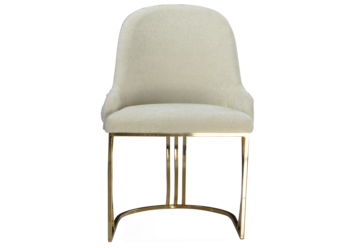 Chaise Salle à Manger Capitonné Doré Beige SARA - Lot de 2 - DEKOFLIX