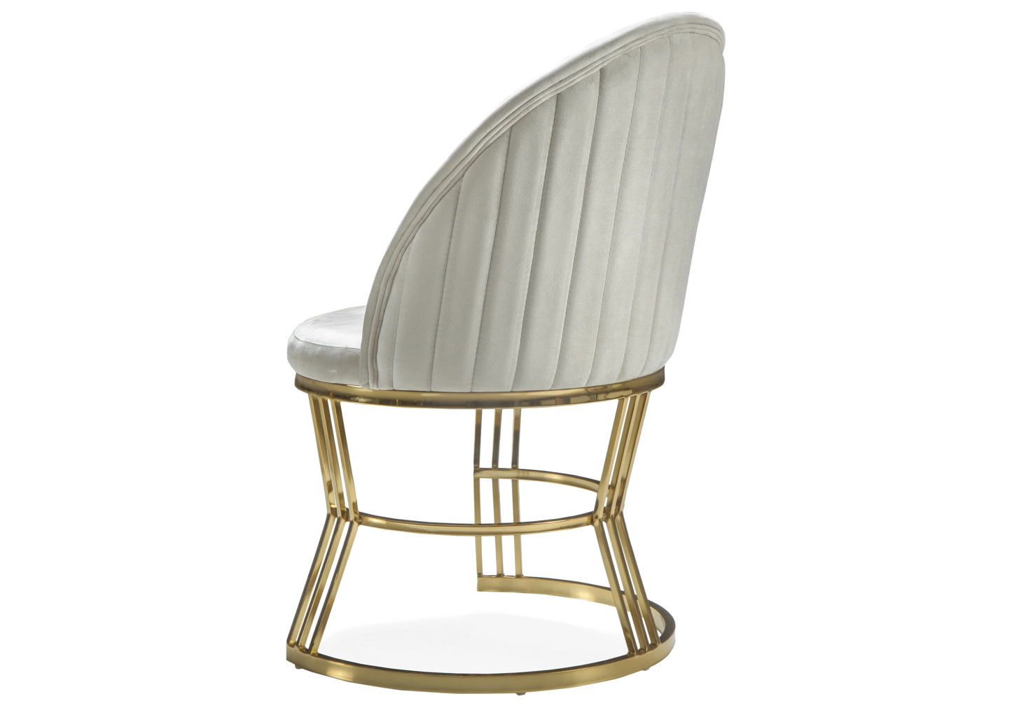 Chaise Salle à Manger Velours Beige Doré CARIS - Lot de 2 - DEKOFLIX