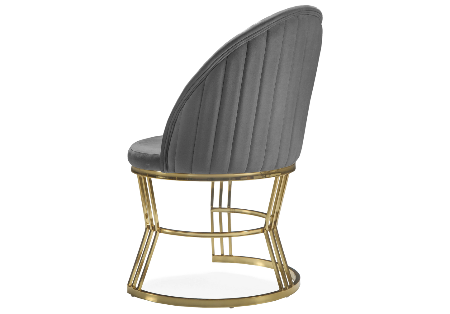 Chaise Salle à Manger Velours Gris Doré CARIS - Lot de 2 - DEKOFLIX