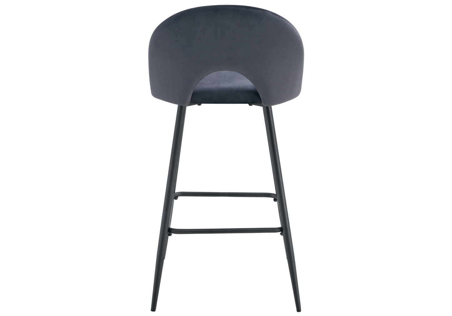 Chaise de bar dossier ouvert en velours anthracite - Talia x2