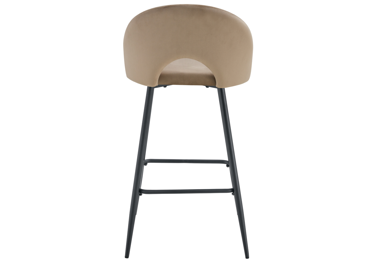 Chaise de bar dossier ouvert en velours taupe - Talia x2