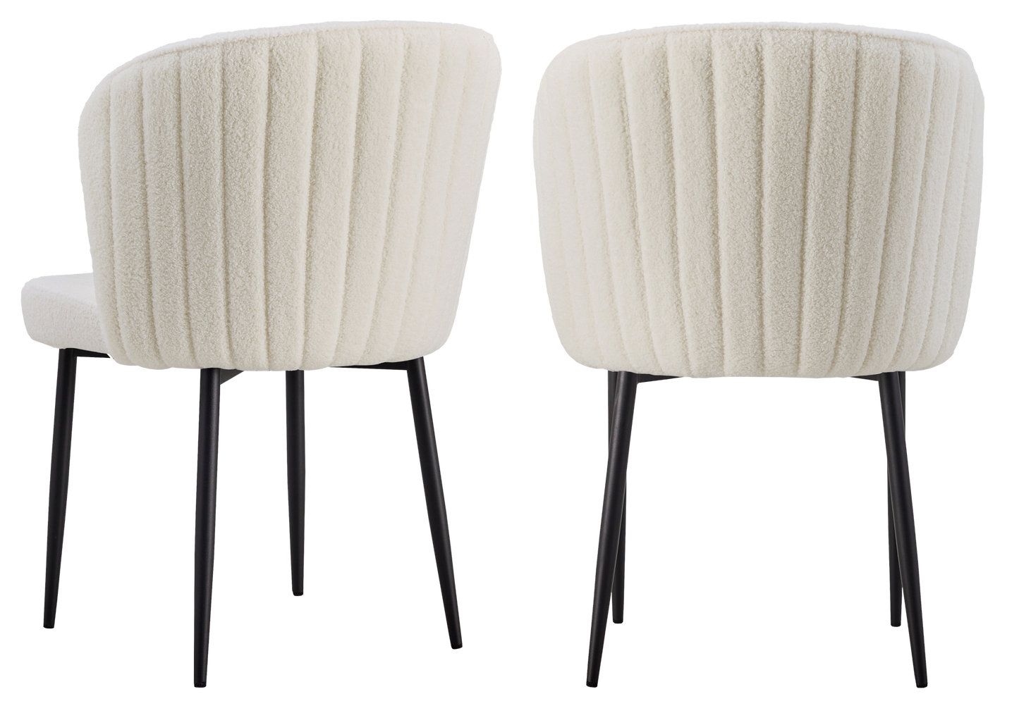 Chaise de salle à manger design en tissu bouclé écru - Diva x4
