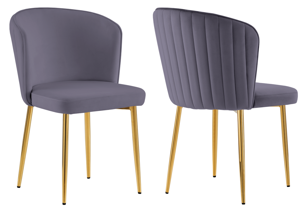Chaise de salle à manger design en velours anthracite - Diva x4