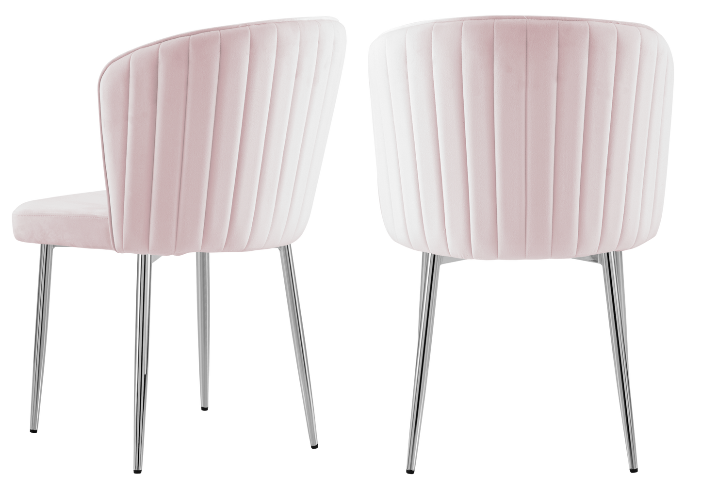 Chaise de salle à manger design en velours rose - Diva x4