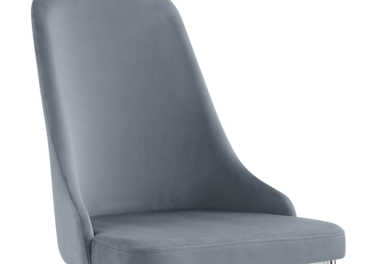 Chaise de table velours gris pieds argentés - Sena x4
