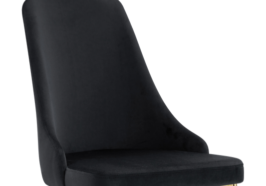 Chaise de table velours noir pieds dorés - Sena x4