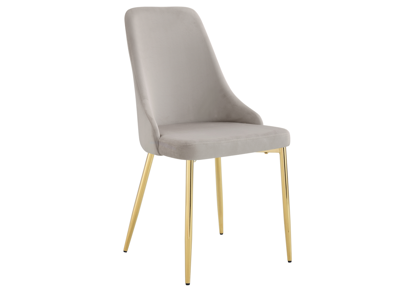 Chaise de table velours taupe pieds dorés - Sena x4