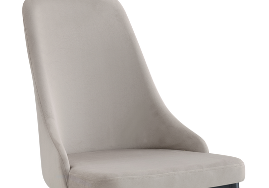 Chaise de table velours taupe pieds noirs - Sena x4