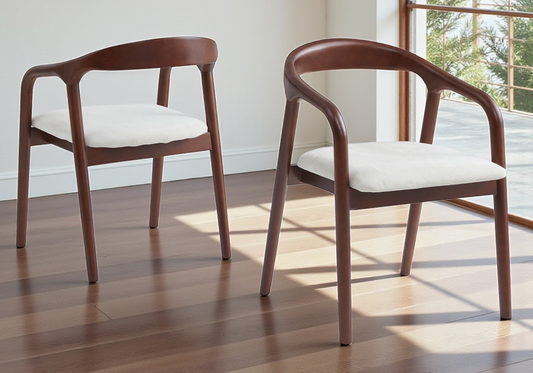 Chaise fauteuil scandinave bois foncé – Sven x2