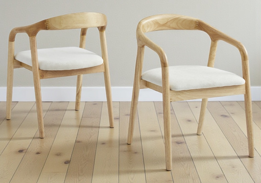 Chaise fauteuil scandinave bois naturel – Sven x2